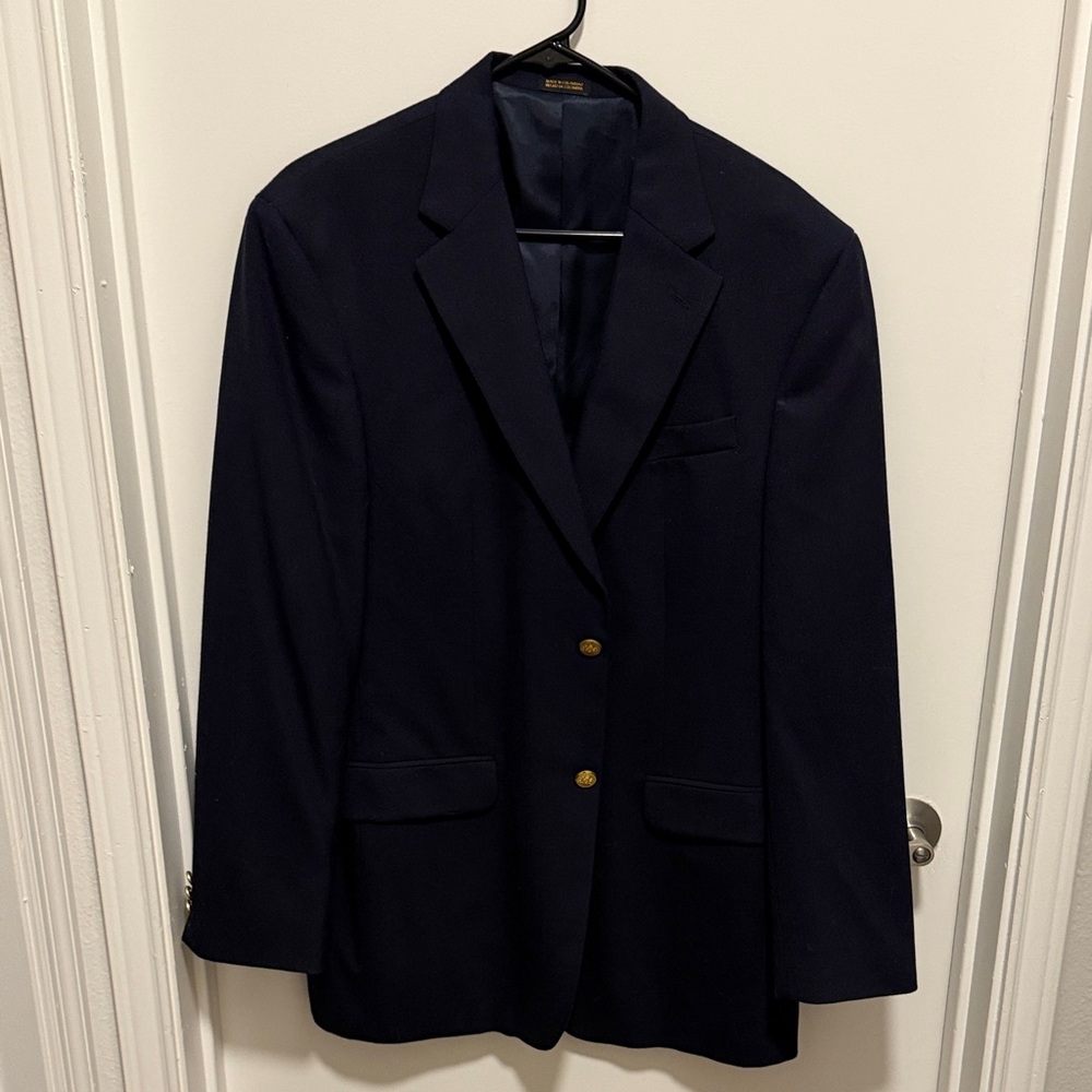 Men's Navy Blazer with Gold Buttons - 42L